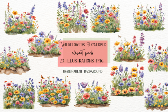 29 Wildflower Flowerbed Clipart: Elevate Your Designs