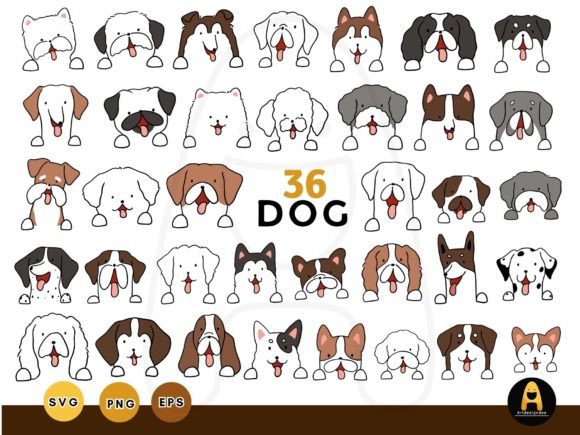 Charming Canine Graphics: 32 Cute Dogs SVG for Creative Projects