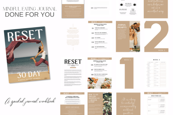 Mindful Eating 30 Day Reset PLR Canva