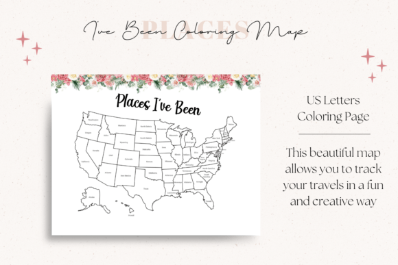 Places I've Been: A U.S. Map Coloring Page for Designers