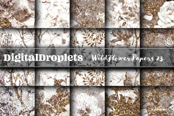 Wild Flowers Papers Vol. 23: Textured, Glittered Backgrounds